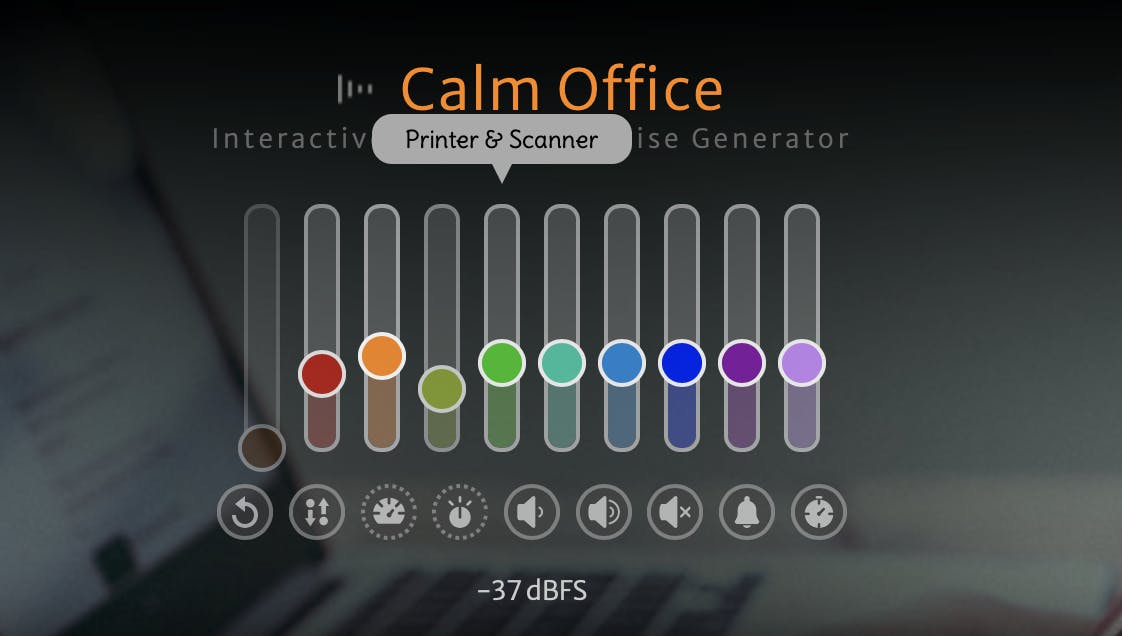 De player bestaat uit 10 gekleurde schuifjes.