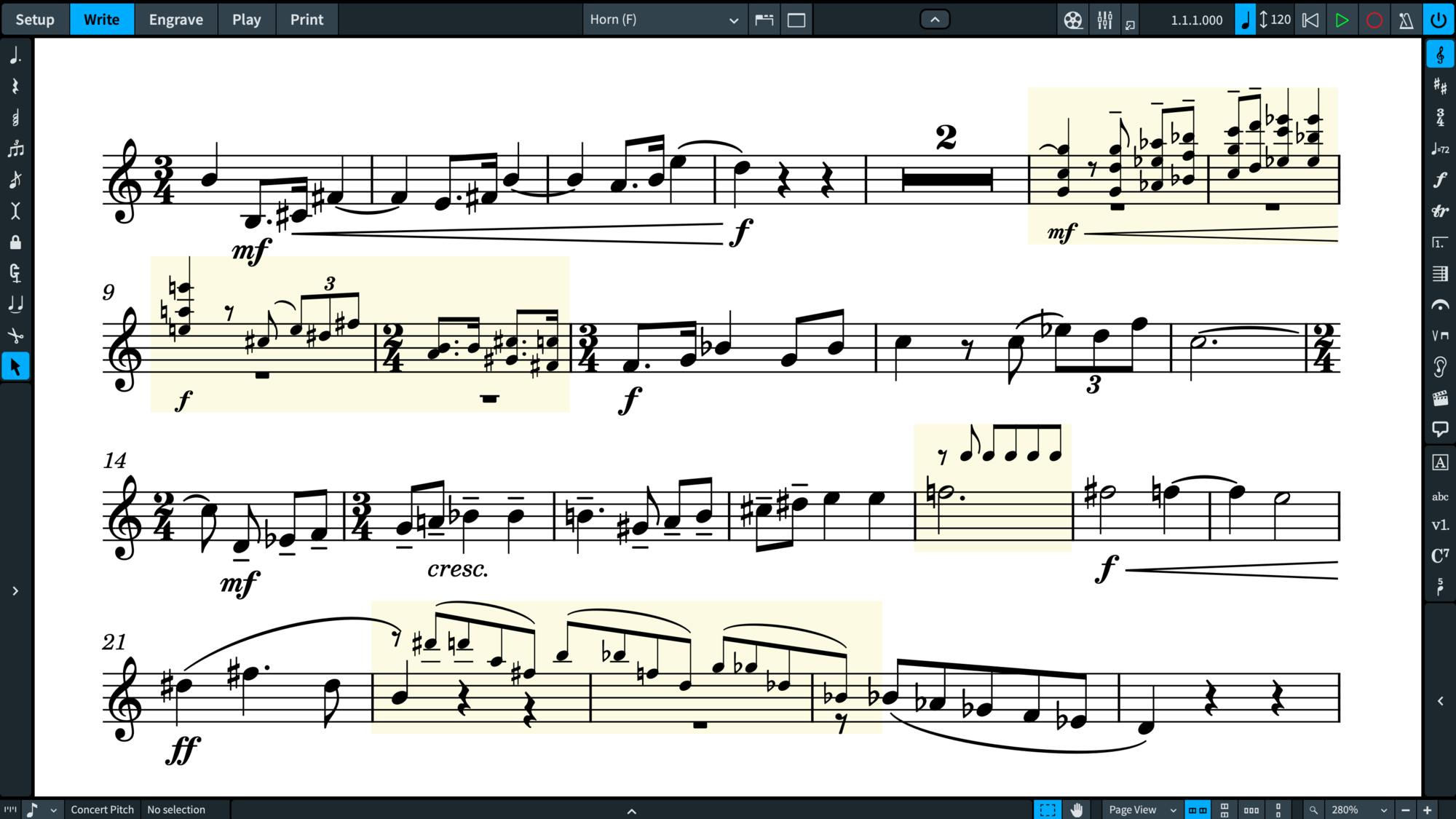 Tip 01 Met Dorico SE kun je je eigen muziek componeren.