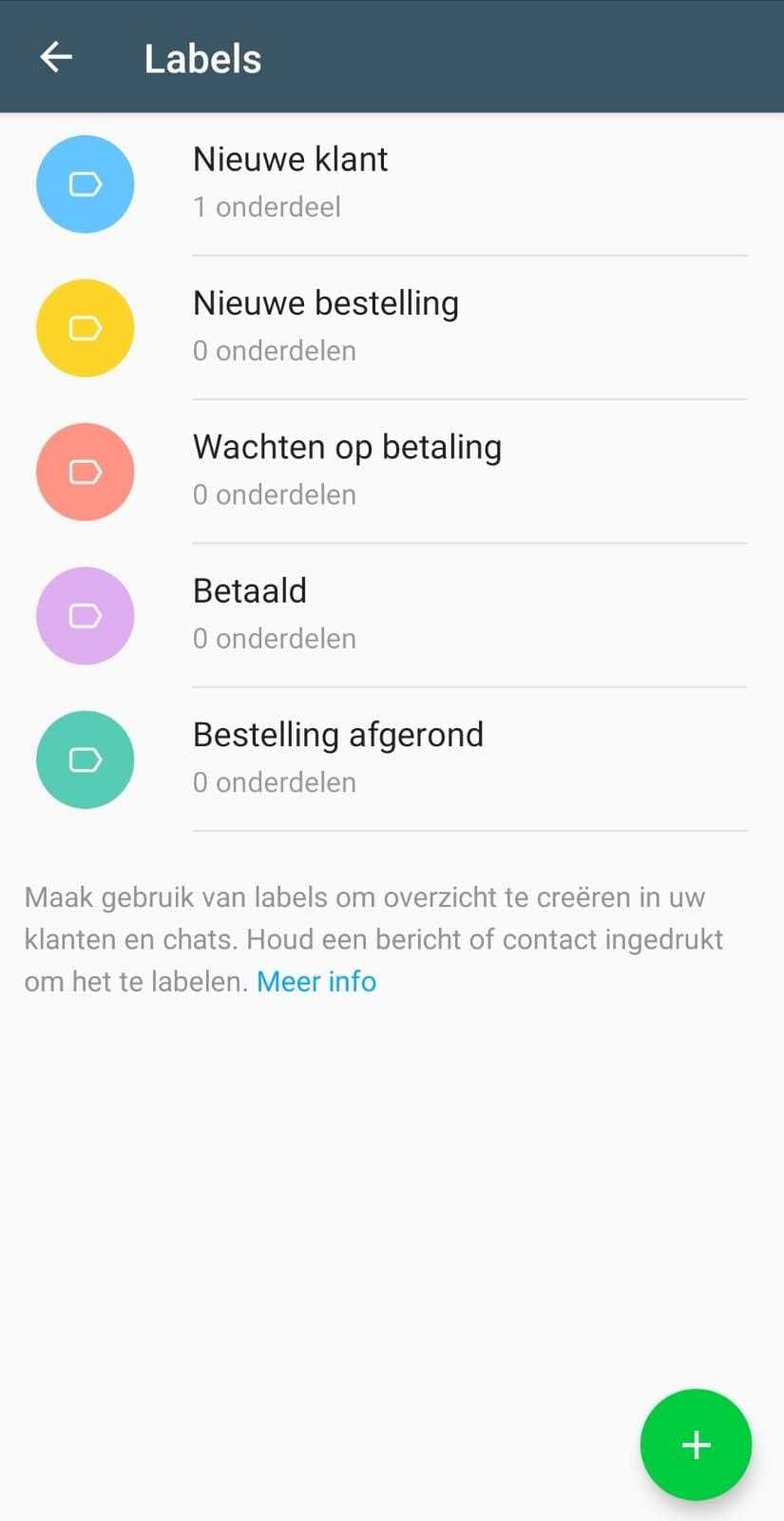Labels Whatsapp Business