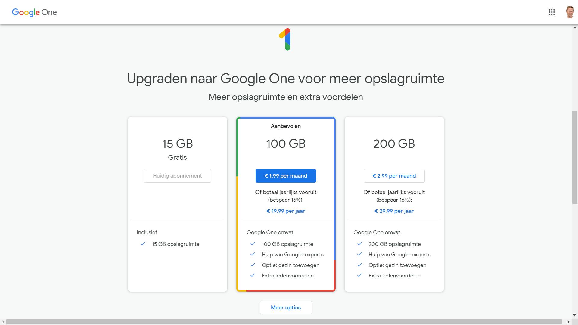 De betaalde versie van Google Drive heet Google One.