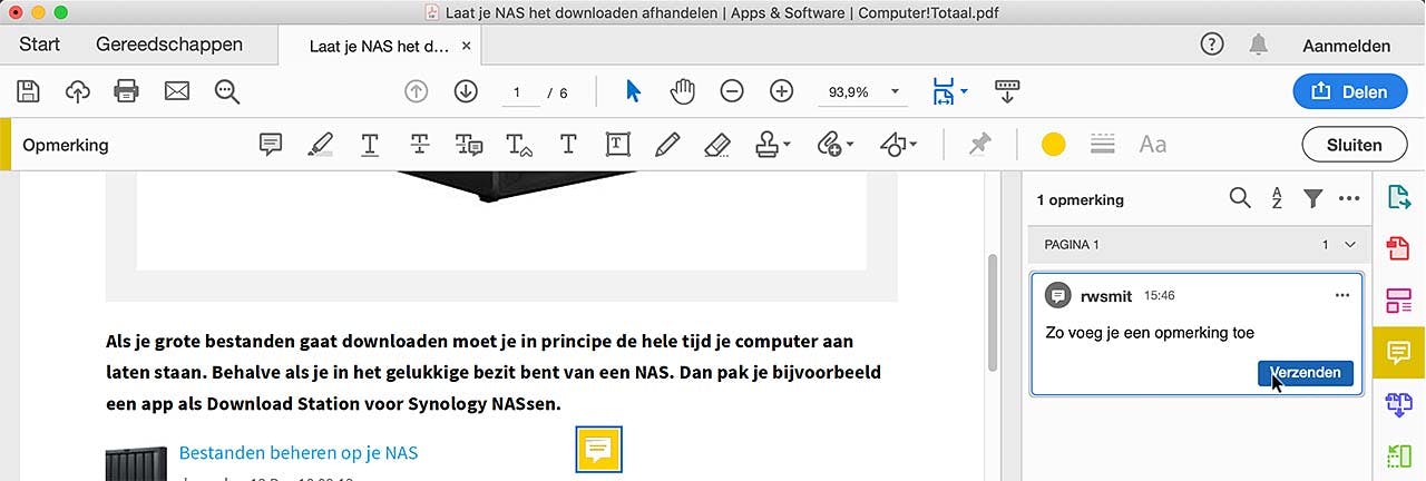 Annoteren is geen probleem met Adobe Reader DC