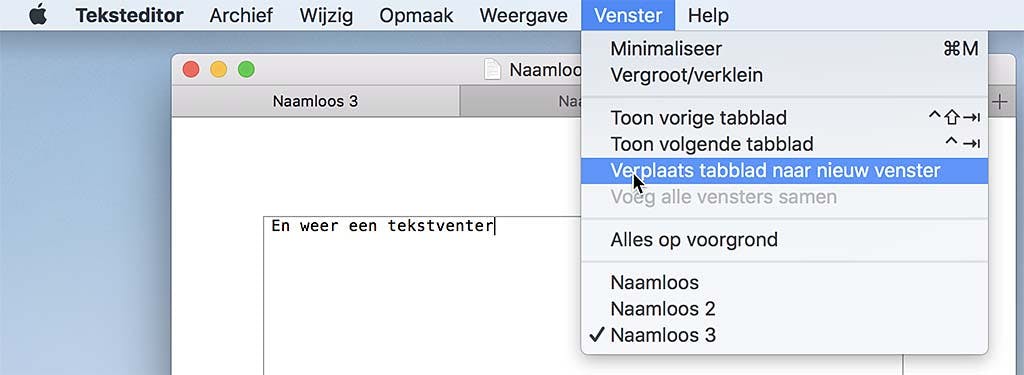 Zo zet je een tablad weer om naar een venster in macOS