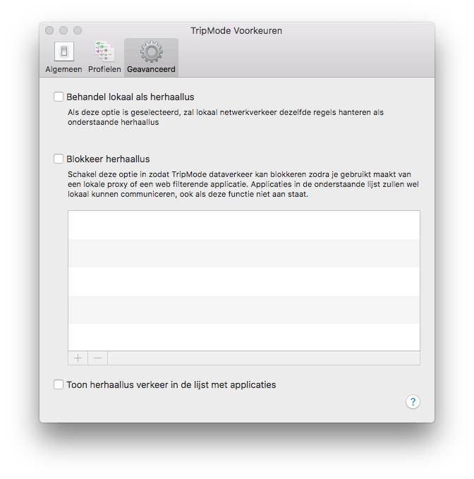 Onder Geavanceerd vind je nog een aantal opties.