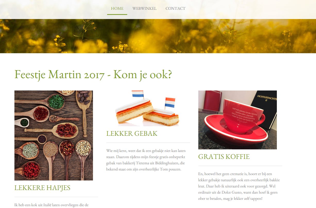 Tip 02 Bouw een kleine minisite waarmee mensen zich kunnen aanmelden.