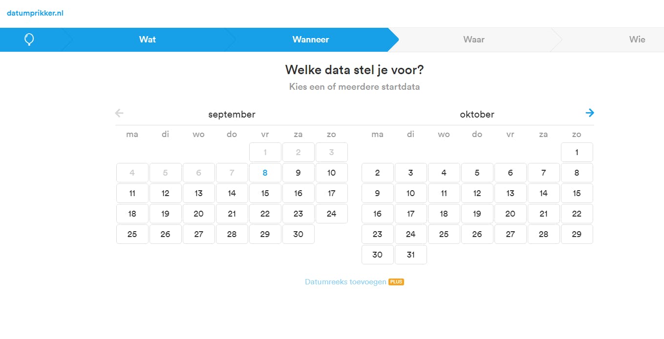 Tip 05 Vind een datum prikt waarop (bijna) iedereen kan komen.