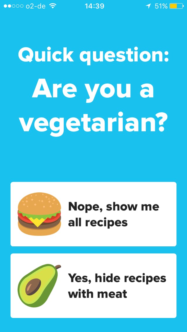 Handig als je vegetarisch bent, zo hoef je niet door alle gerechten met vlees te scrollen.