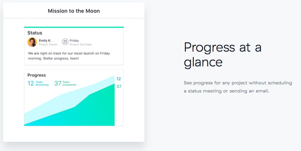Asana ziet er erg overzichtelijk uit.