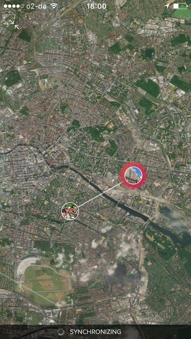 Je ziet een miniatuurweergave van je stap op de kaart.