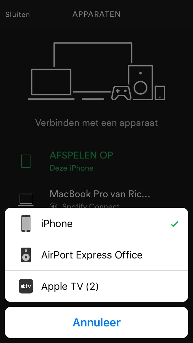 Selecteer een AirPlay-apparaat.