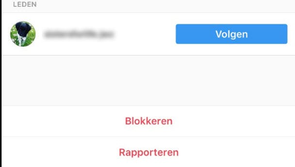 instagram blokkeren