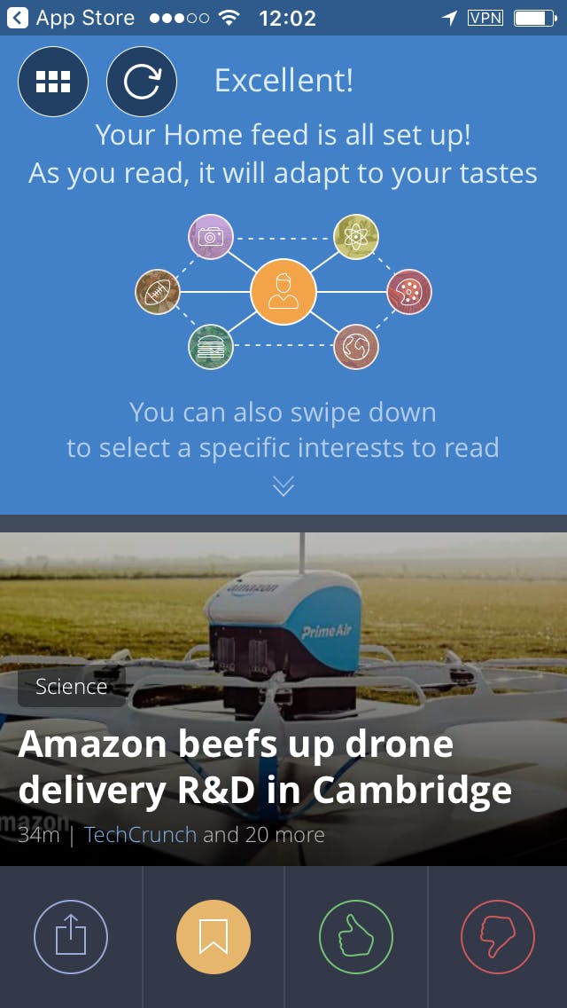 Kies welke thema’s je wilt zien in News360.