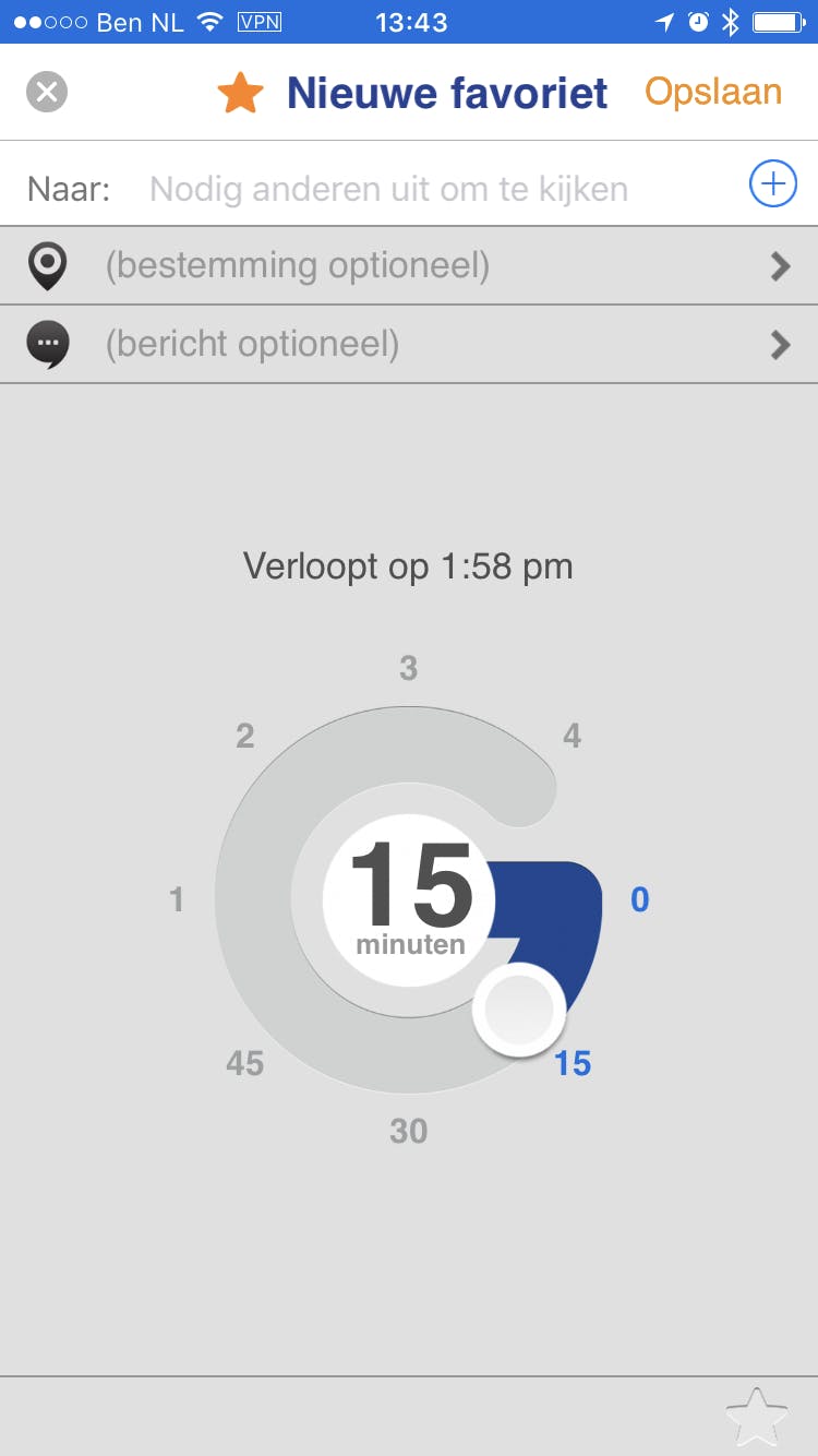 Het toevoegen van een favoriet is zo gebeurd.