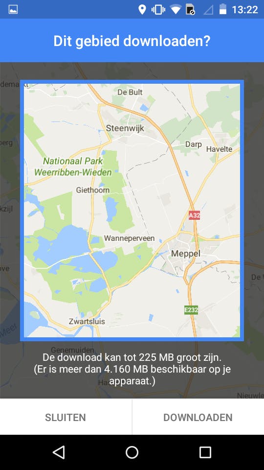 Tip 05 Geef aan welk gebied je offline beschikbaar wilt maken.