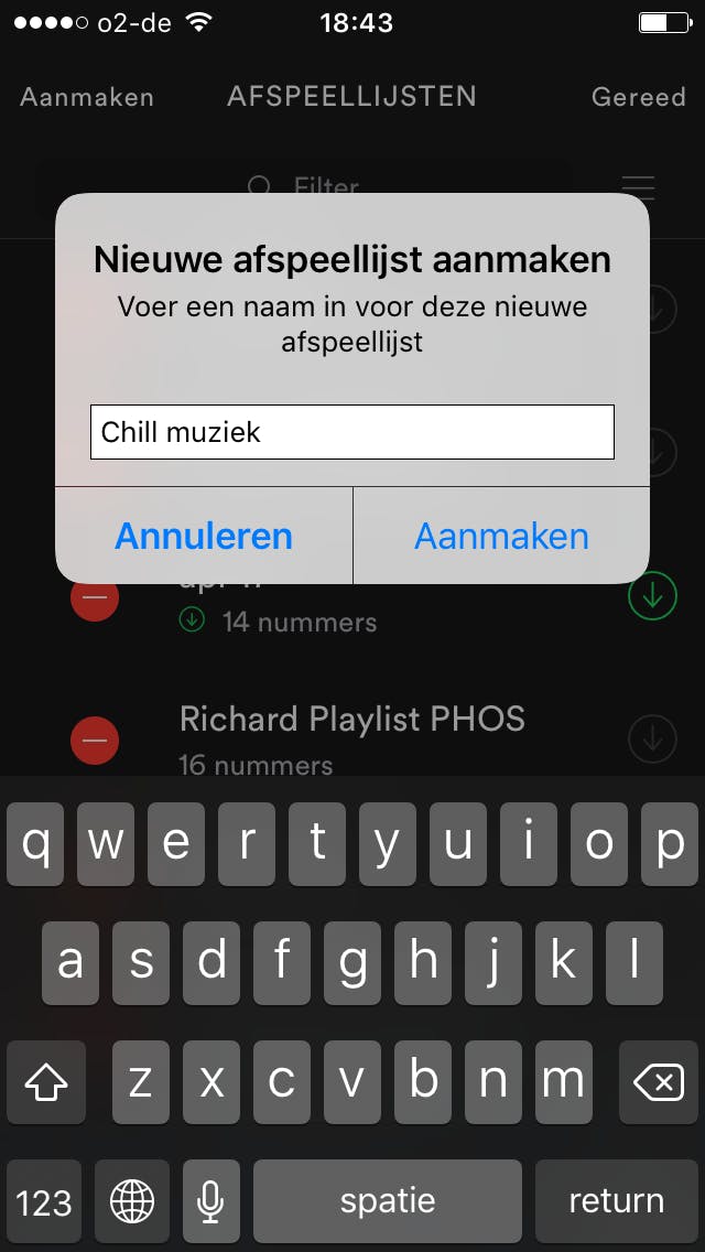 Maak een nieuwe afspeellijst aan.