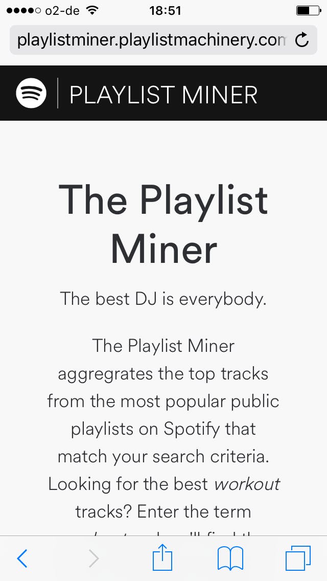 Zoek afspeellijsten met Playlistminer.