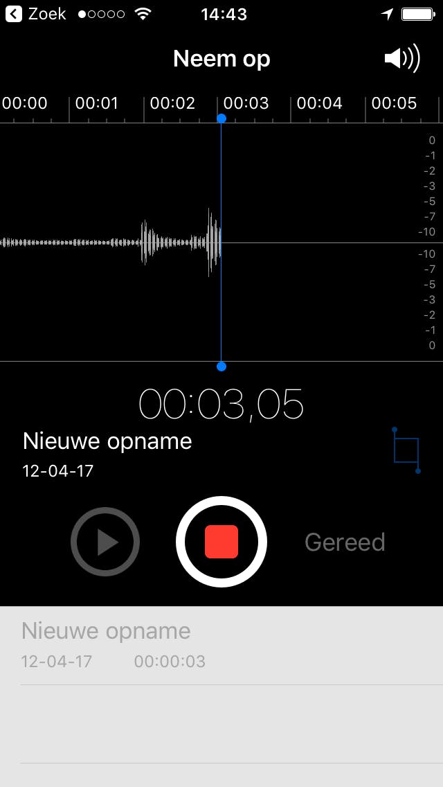 Je ziet meteen wat er wordt opgenomen.