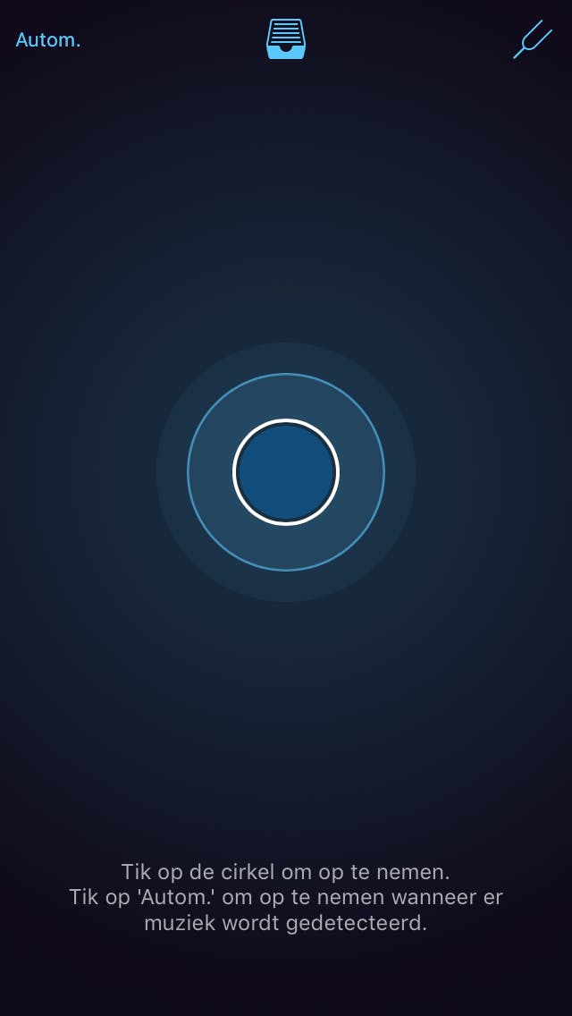 Tik op de blauwe knop om de opname te starten.