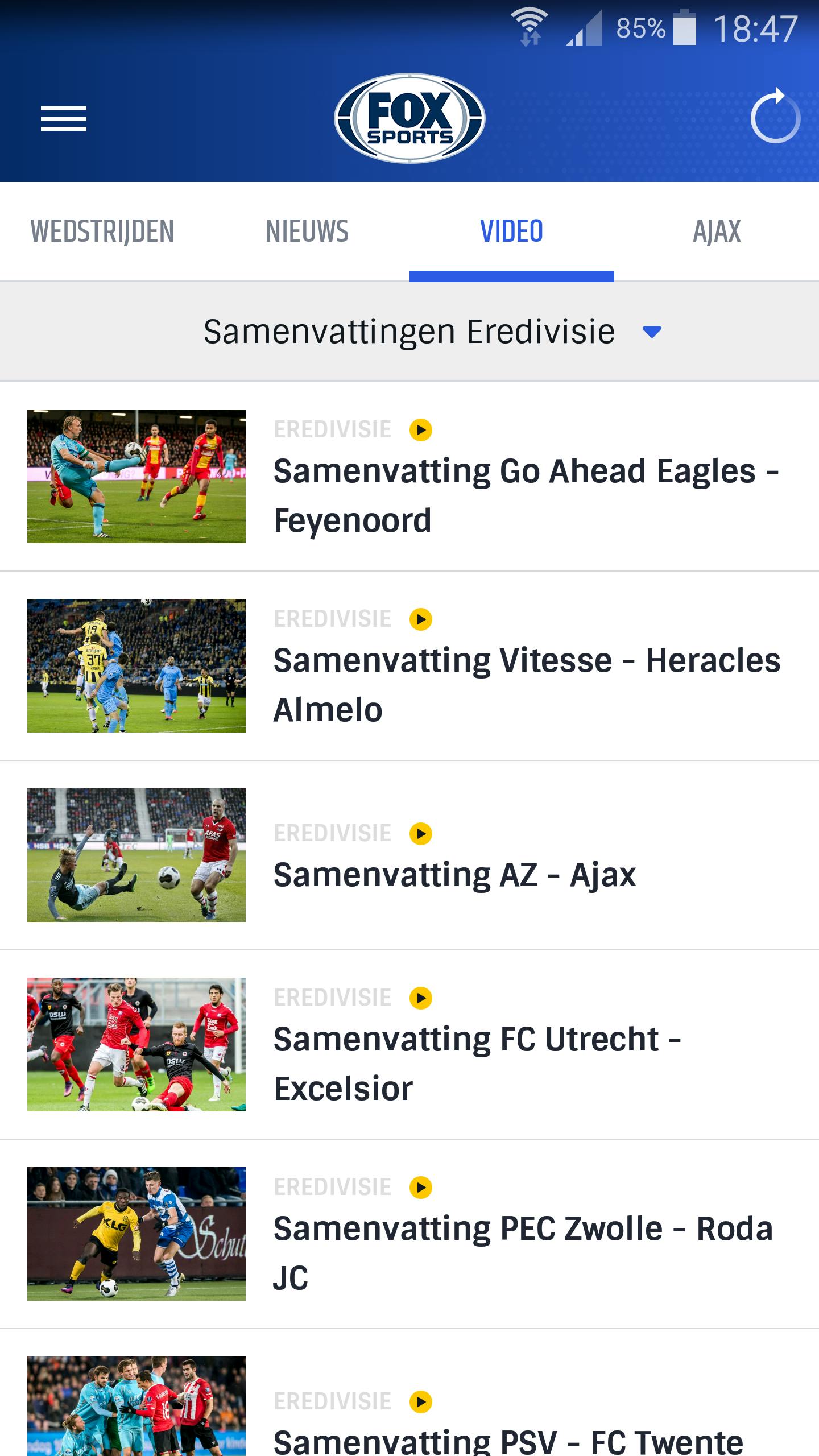 De app van Fox Sports NL ziet er met de laatste update een stuk beter uit, onmisbaar voor voetbalfans.