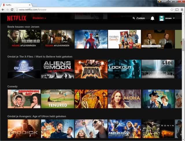 Gebruik je Netflix al een tijdje, dan zijn het getoonde aanbod en scores afgestemd op jouw smaak.