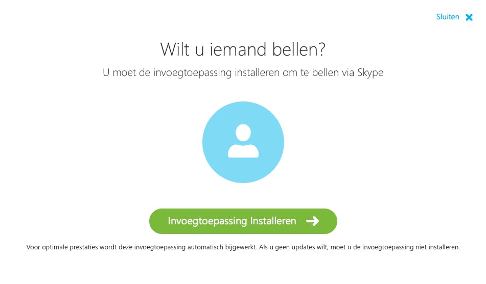 Tip 03 Om iemand via Skype for Web te kunnen videobellen, moet je een invoegtoepassing installeren.