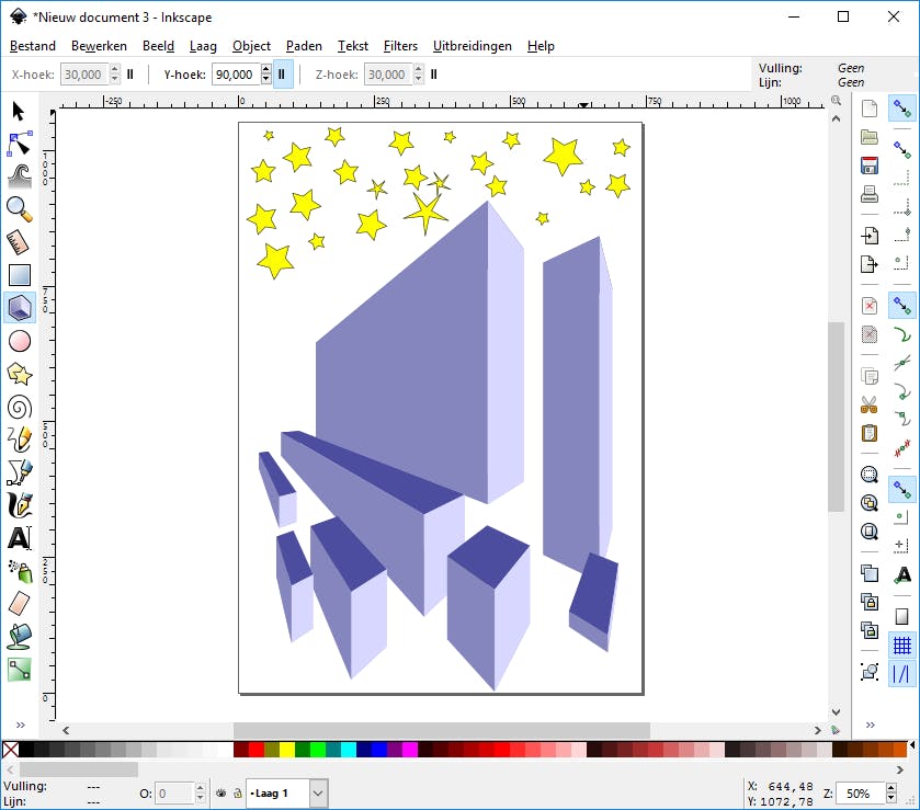 Dankzij de functie 3D-kubus breng je eenvoudig diepte aan in illustraties.
