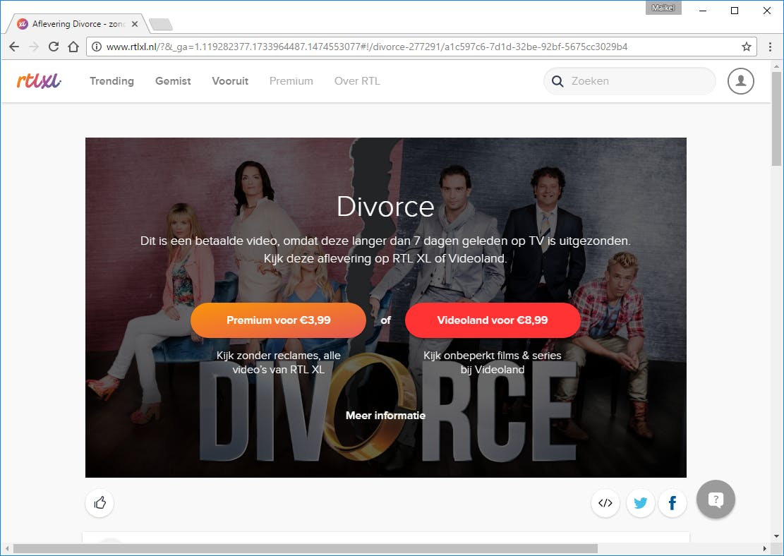 Voor bepaalde series heb je een abonnement op RTL XL Premium nodig.