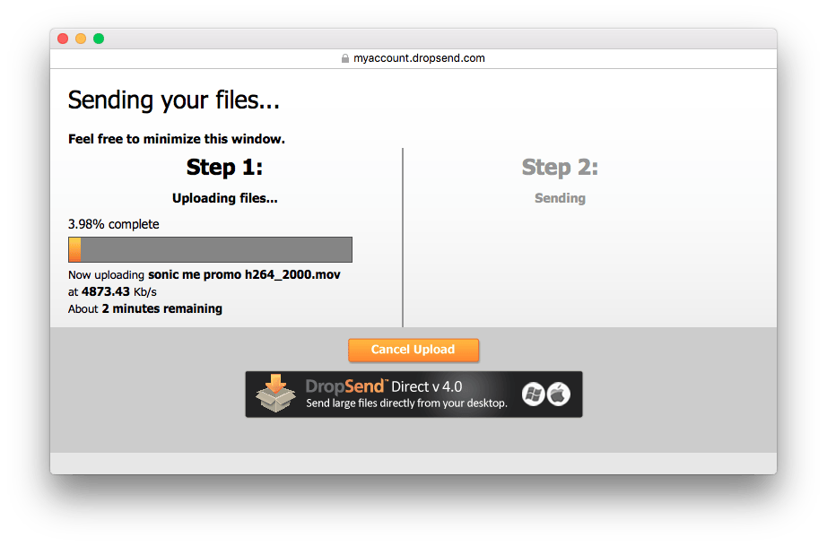 Tip 03 Bij DropSend kun je 4 gigabyte verzenden, maar er wordt wel een account voor je aangemaakt. Je mag vijf keer per maand iets gratis verzenden.