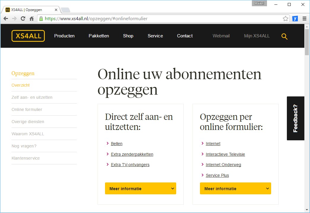 Tip 08 Na de contractperiode zeg je het internetabonnement bij de meeste aanbieders via een online formulier op.