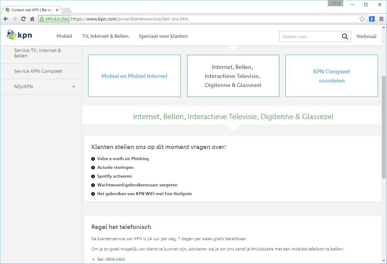 Tip 10 De telefonische helpdesk van KPN is op ieder moment bereikbaar.