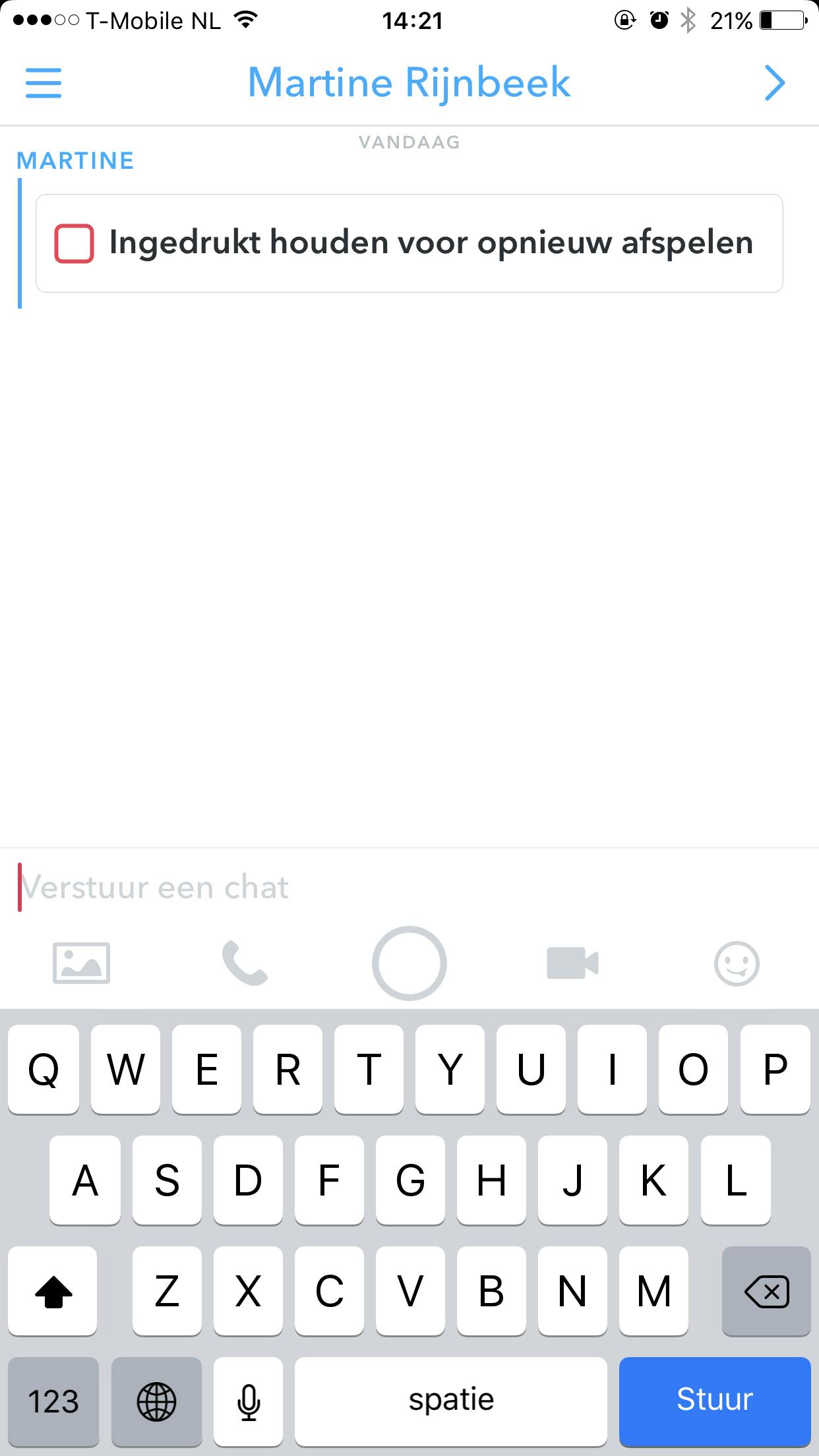 08 Een snap wordt toegevoegd aan een chat en kan maximaal twee keer worden bekeken.