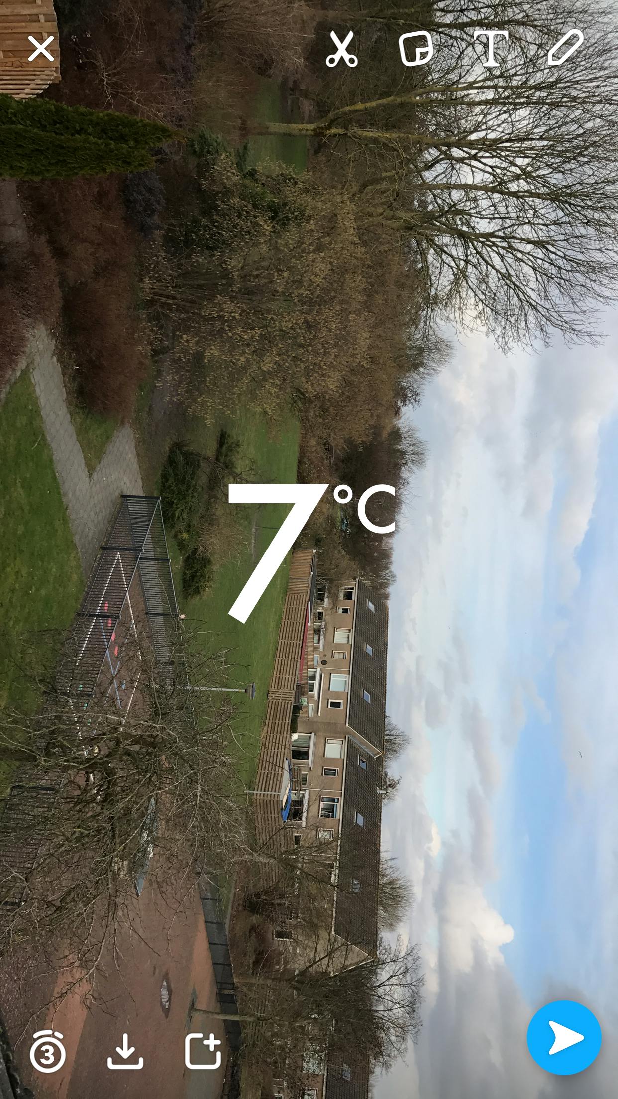 10 Met een filter voeg je bijvoorbeeld de huidige temperatuur toe aan je beeld.