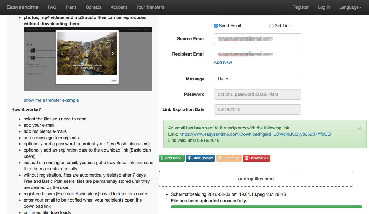Tip 10 Als je het Basic Plan neemt, kun je een wachtwoord aan je bestand(en) meegeven.