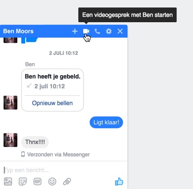 Tip 04 Zelfs via Facebook Messenger start je in een handomdraai een simpel videogesprek.