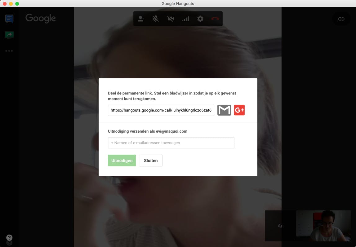 Tip 07 Deel de permanente link van Google Hangouts om anderen uit te nodigen voor je groepsgesprek.
