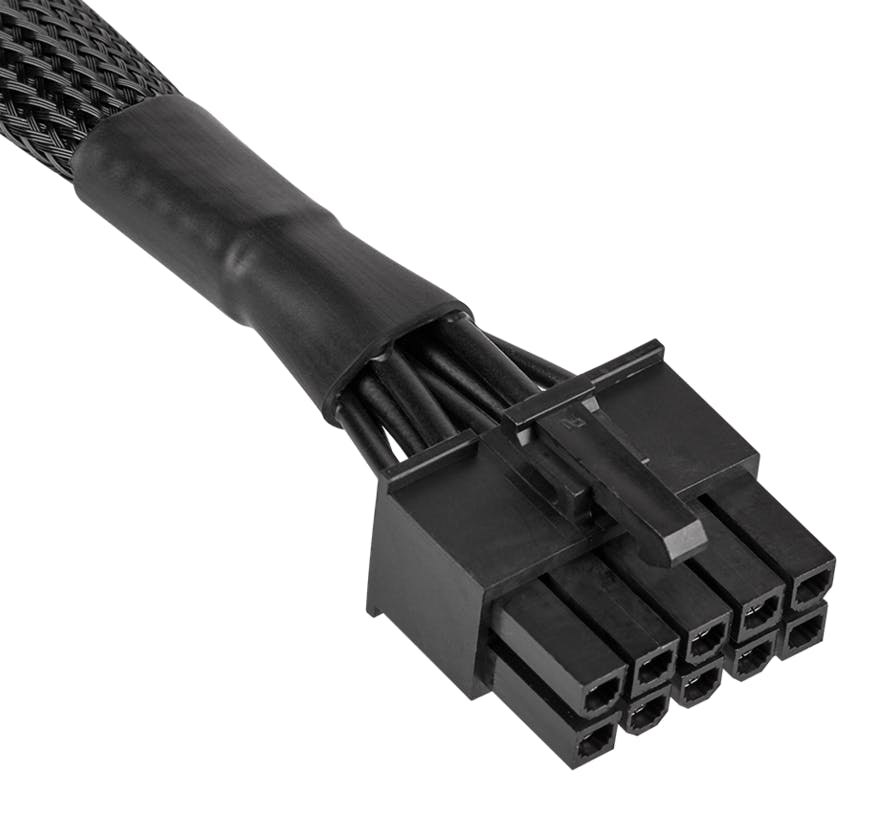 De 10pins-connector heeft de 24pins-ATX-connector vervangen.