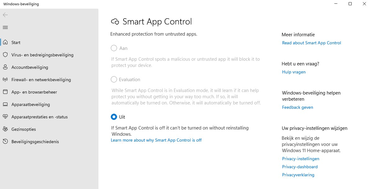 De Smart App Control-functie zal bij de 22H2-update breed worden uitgerold.
