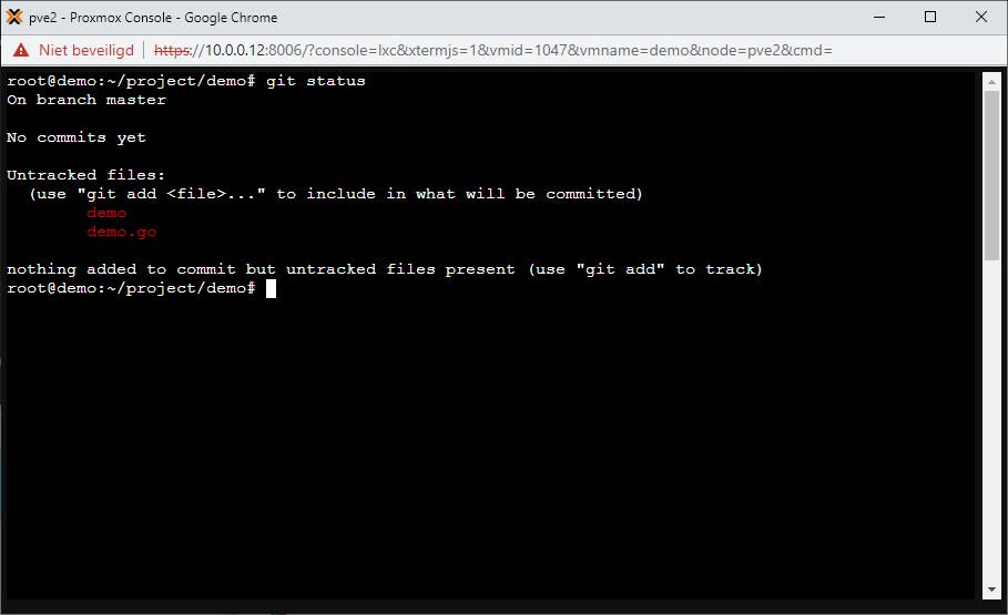 Via de opdrachtprompt kun je zien welke veranderingen Git heeft opgemerkt.