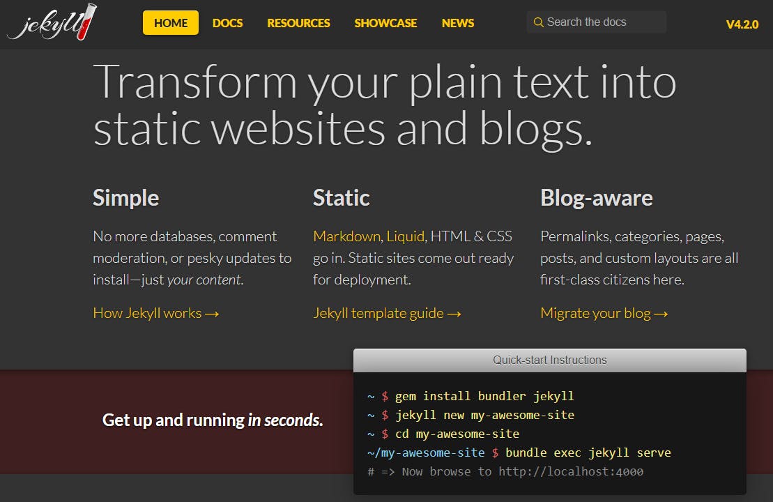 Jekyll is een zogeheten statische site-generator.