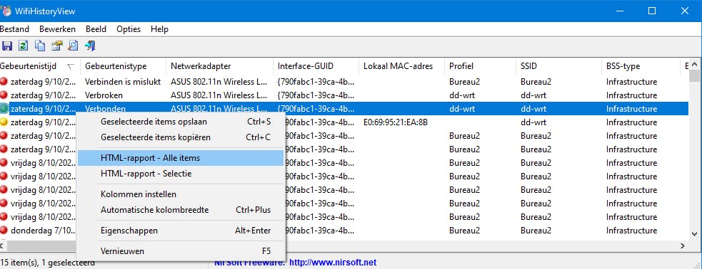 Wil je weten met welke draadloze netwerken je pc in contact is geweest? WifiHistoryView vertelt het je.