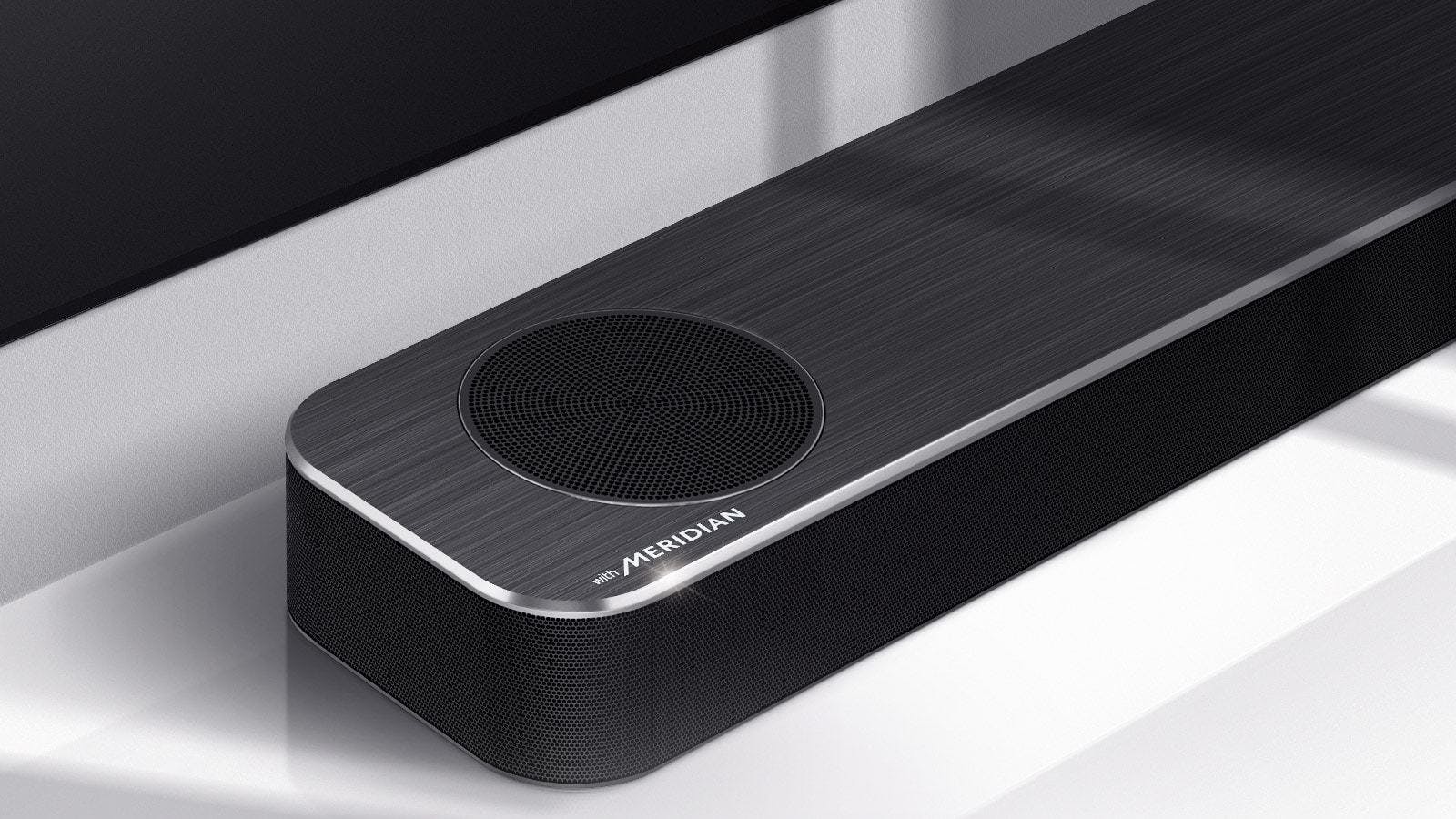 Soundbar met Meridian-logo