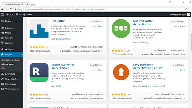 Tweestapsverificatie Wordpress