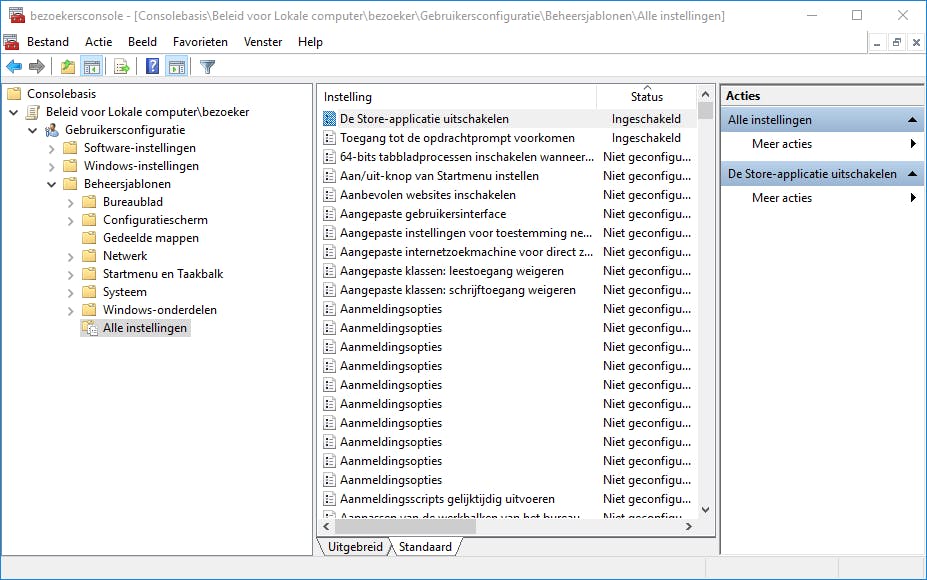Restricties voor gebruikersaccounts