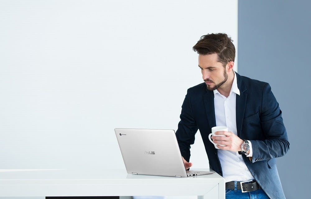 De Chromebook Flip C434 heeft maar liefst 128 GB interne opslag.