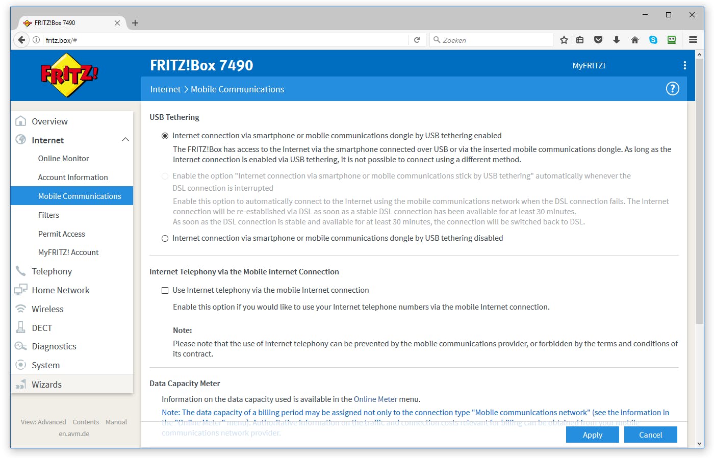 vast internet via 4g