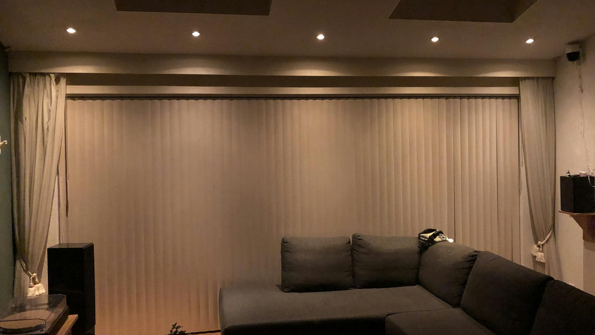 Halogeenverlichting in uitbouw van de woonkamer