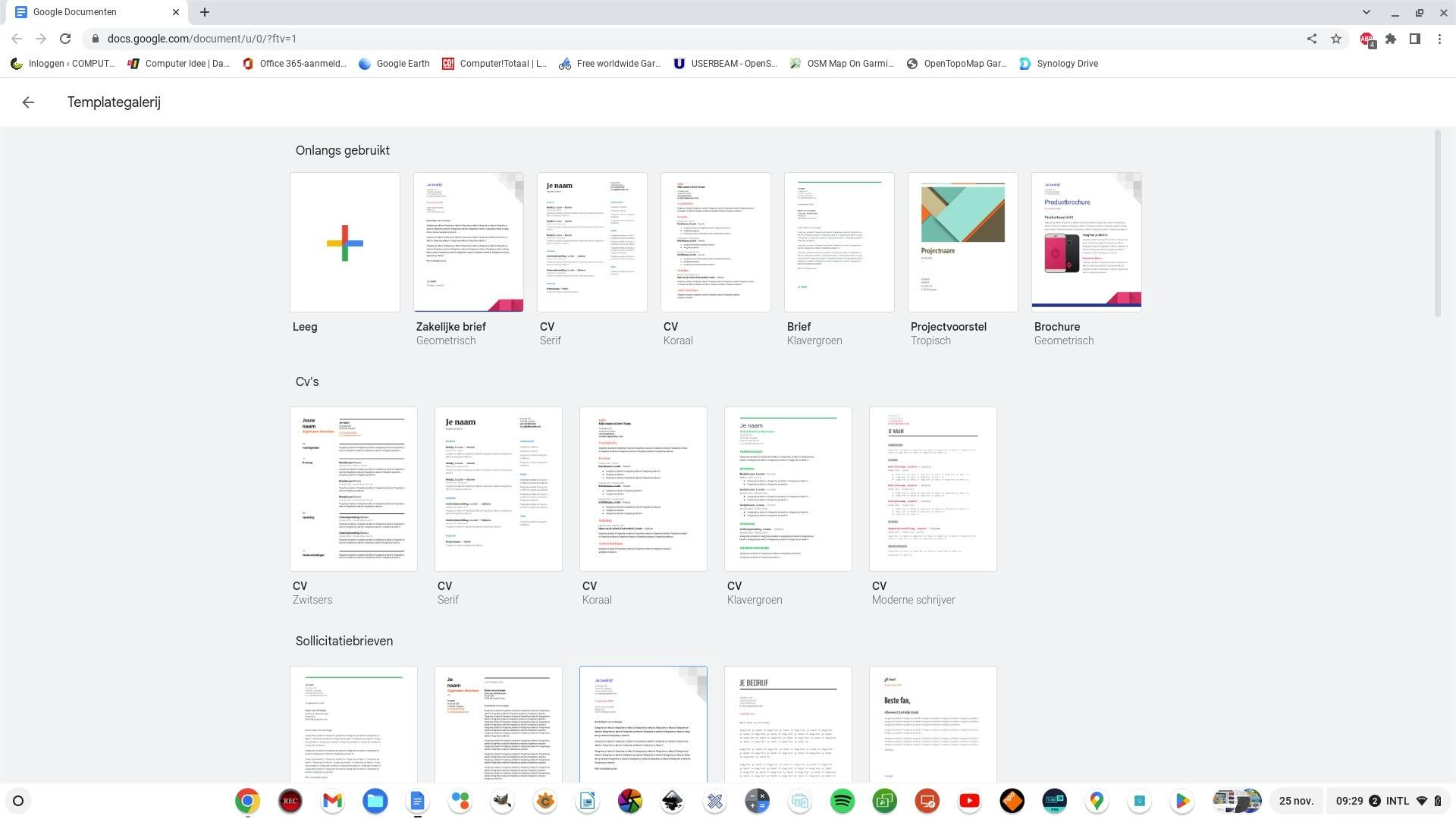 Google Docs onder ChromeOS op de Chromebook als PWA