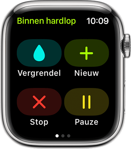 Je kunt je work-out zelf pauzeren of stoppen.