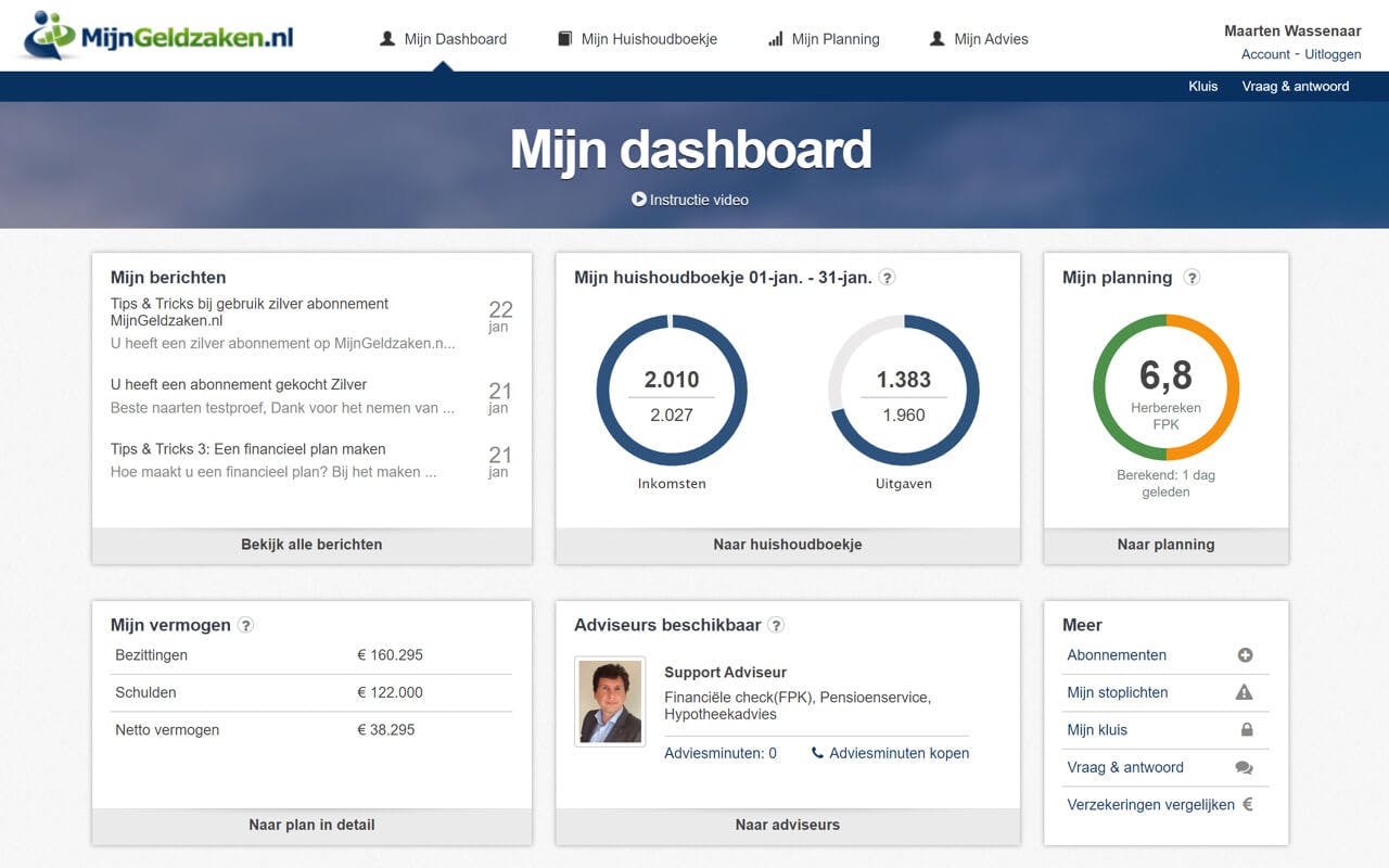 MijnGeldzaken heeft ook een website.