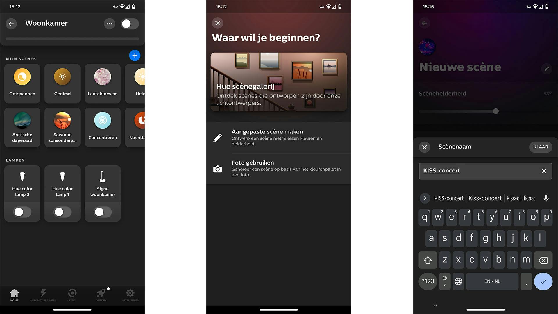 De eerste stappen tot het aanmaken van een scène.