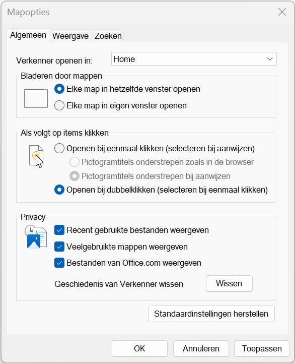 Wel of geen bestanden van Office.com tonen?